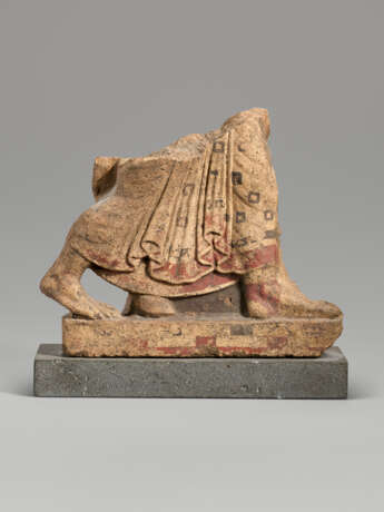 AN ETRUSCAN TERRACOTTA FRAGMENTARY ANTEFIX - photo 1