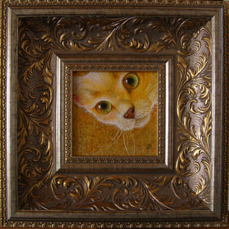 “Puss.” Canvas Acrylic paint Realist Animalistic 2015 - photo 1