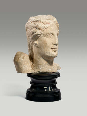 A CYPRIOT LIMESTONE HEAD OF ARTEMIS - photo 3