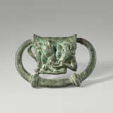 AN ETRUSCAN BRONZE HANDLE WITH A RECLINING SATYR - photo 1