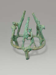 A WESTERN ASIATIC BRONZE FIGURAL STAND
