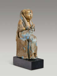 AN EGYPTIAN GILT ‘EGYPTIAN BLUE’ ISIS AND HORUS