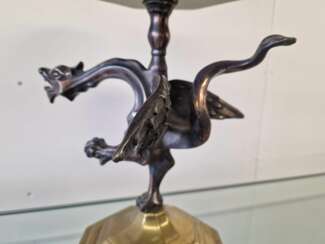 Plat de service en bronze ancien 
