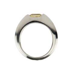  Bague Piaget en or blanc avec saphir jaune et diamant. 1998 