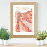 Канал Санкт-Петербург Papier Sanguine Impressionnisme Paysage urbain Russie 2022 - photo 2