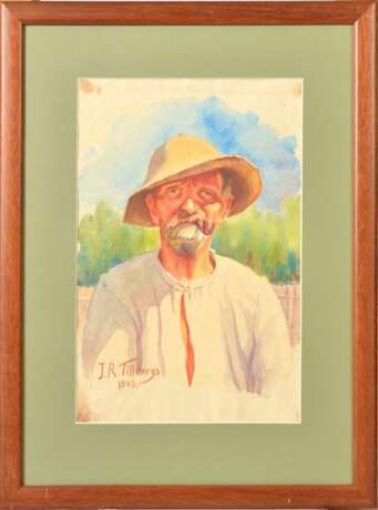 Peinture Portraits de parents par Jans Roberts Tilbergs watercolor Early 20th century - Foto 3