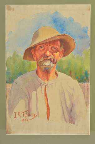 Peinture Portraits de parents par Jans Roberts Tilbergs watercolor Early 20th century - Foto 8