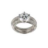 Bague double en argent avec zircons tailles en brillant. Argent 925 20th century - photo 3