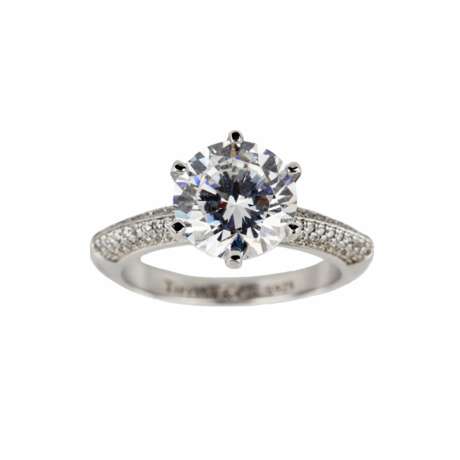 Bague double en argent avec zircons tailles en brillant. Argent 925 20th century - photo 5
