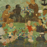 A THANGKA OF SHAKYAMUNI`S PARINIRVANA ATTRIBUTED TO THE TENTH KARMAPA, CHOYING DORJEDISTEMPER ON SILK - photo 4