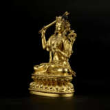 A GILT COPPER ALLOY FIGURE OF MANJUSHRI - photo 2