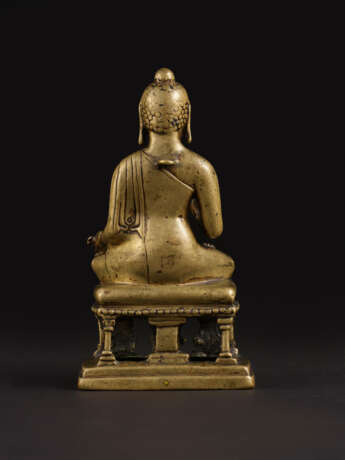 A SILVER INLAID BRASS FIGURE OF BUDDHA - photo 4