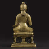 A SILVER INLAID BRASS FIGURE OF BUDDHA - photo 4