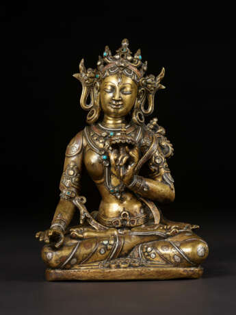 A SILVER COPPER AND GOLD INLAID BRASS FIGURE OF SITATAPATRA - photo 1