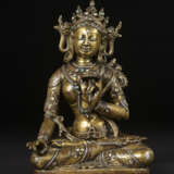 A SILVER COPPER AND GOLD INLAID BRASS FIGURE OF SITATAPATRA - photo 1