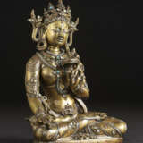 A SILVER COPPER AND GOLD INLAID BRASS FIGURE OF SITATAPATRA - photo 3