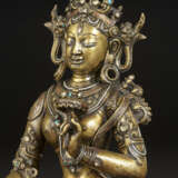 A SILVER COPPER AND GOLD INLAID BRASS FIGURE OF SITATAPATRA - photo 4