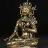 A SILVER COPPER AND GOLD INLAID BRASS FIGURE OF SITATAPATRA - photo 5