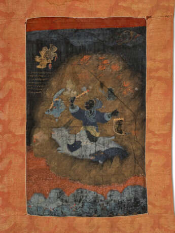 A THANGKA OF GARWA NAGPO, ATTRIBUTED TO THE TENTH KARMAPA, CHOYING DORJEDISTEMPER AND GOLD ON SILK - photo 1