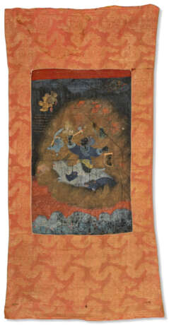 A THANGKA OF GARWA NAGPO, ATTRIBUTED TO THE TENTH KARMAPA, CHOYING DORJEDISTEMPER AND GOLD ON SILK - photo 2