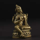 A SILVER AND COPPER INLAID BRASS FIGURE OF TARA - photo 5