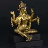 A GILT-COPPER ALLOY FIGURE OF VASUDHARA - photo 2