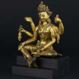 A GILT-COPPER ALLOY FIGURE OF VASUDHARA - photo 3