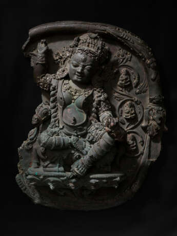 A COPPER ALLOY PANEL OF PALDEN LHAMO - Foto 1