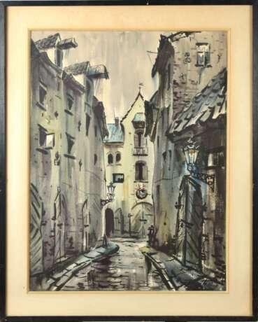 Акварельная картина &laquo;Старая Рига&raquo; Яниса Бректе watercolor Mid-20th century г. - фото 1