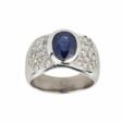 Gold 18K ring with sapphire and diamonds. - One click purchase