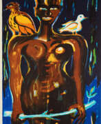 Elvira Bach. Elvira Bach. Untitled (Frau mit Adler und Taube)