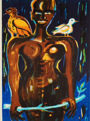 Elvira Bach. Untitled (Frau mit Adler und Taube) - photo 1