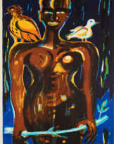 Elvira Bach. Untitled (Frau mit Adler und Taube)