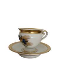 Tasse et soucoupe de style Empire Royal Copenhagen - Porcelaine du XIXe si&egrave;cle, Danemark 