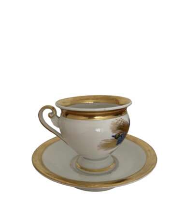 Royal Copenhagen Empire Style Cup and Saucer - 19th Century Porcelain Denmark Porcelain Hand Painted Gilding Empire 19th century - photo 8