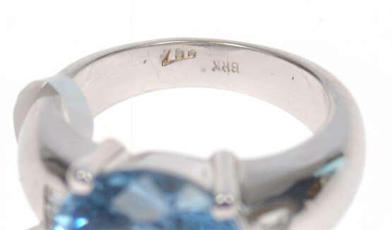 Золотое кольцо с бриллиантами и синтетической шпинелью Золото Other style 21th century г. - фото 10