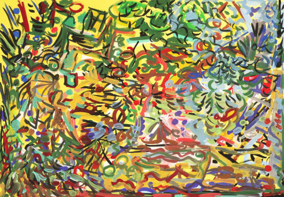 "Зигзаги" Papier Gouache Expressionnisme abstrait фигуративный Россия Санкт -Петербург 2025 - photo 1