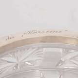 Cendrier en cristal avec finition argent&eacute;e et gravure Crystal Early 20th century - photo 3
