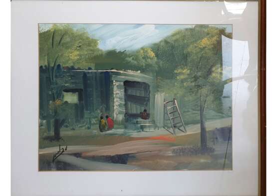 “After work” M. Zilberman Canvas Oil paint Impressionist Landscape painting 20 век - photo 1