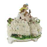 Unterweissbach. Groupe de porcelaine Concert sur l`herbe. Porcelain Hand Painted Gilding 20th century - Foto 3