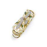 DAVID WEBB ENAMEL, EMERALD AND DIAMOND 'DOUBLE-HEADED TIGER' BANGLE BRACELET - photo 1
