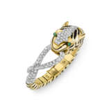 DAVID WEBB DIAMOND, ENAMEL AND EMERALD TIGER BRACELET - photo 1