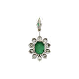 ANTIQUE EMERALD AND DIAMOND PENDANT - photo 4