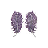CARNET PAIR OF COLORED SAPPHIRE AND DIAMOND ‘PRECIOUS PLUME’ FEATHER BROOCHES - photo 1