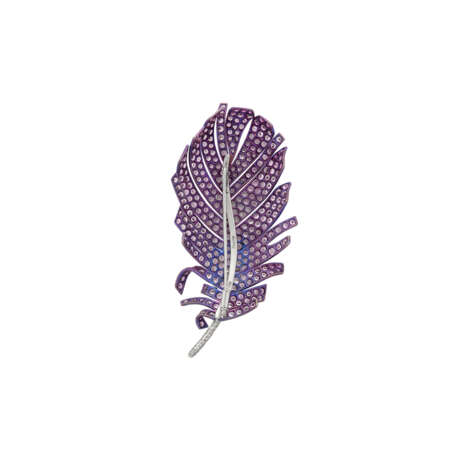 CARNET PAIR OF COLORED SAPPHIRE AND DIAMOND ‘PRECIOUS PLUME’ FEATHER BROOCHES - photo 4