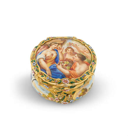 BOÎTIER DE MONTRE FORMANT TABATIÈRE EN OR ET ÉMAIL D'ÉPOQUE LOUIS XIV - photo 1