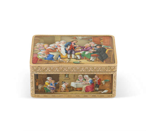 TABATIÈRE DE TABLE EN OR ET ÉMAIL D’ÉPOQUE RESTAURATION - Foto 1
