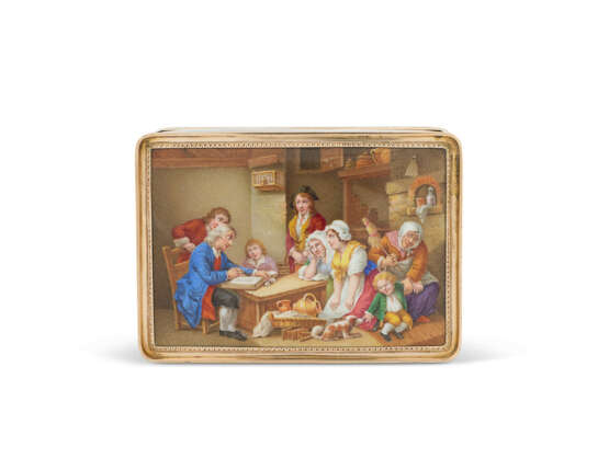 TABATIÈRE DE TABLE EN OR ET ÉMAIL D’ÉPOQUE RESTAURATION - Foto 3