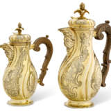 CHOCOLATIÈRE ET SON POT À LAIT CHAUD ALLEMANDS EN VERMEIL - photo 1