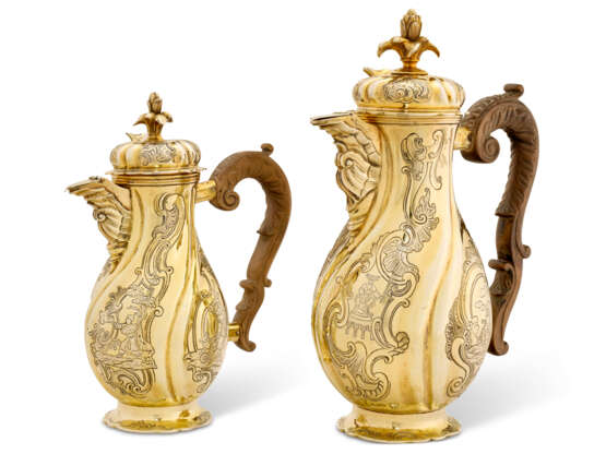 CHOCOLATIÈRE ET SON POT À LAIT CHAUD ALLEMANDS EN VERMEIL - photo 1 CHOCOLATIÈRE ET SON POT À LAIT CHAUD ALLEMANDS EN VERMEIL - photo 1